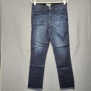 Democracy Jeans Womens 8 AB Technology Skinny Jegging Stretch Frayed Hem Denim